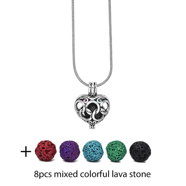 Diversified Felt Glow Balls Lava Stone Aromatherapy Antique Vintage Necklaces Perfume Essential Oil Diffuser Locket Necklace