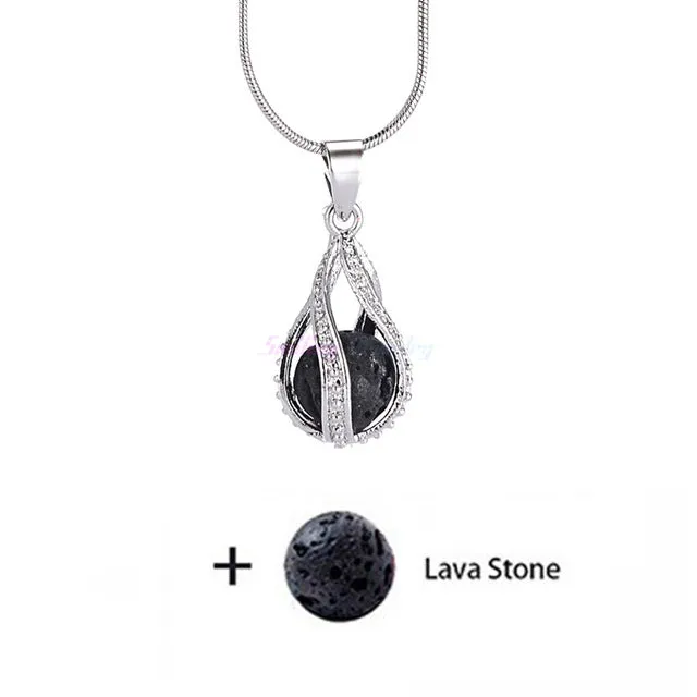 Diversified Felt Glow Balls Lava Stone Aromatherapy Antique Vintage Necklaces Perfume Essential Oil Diffuser Locket Necklace