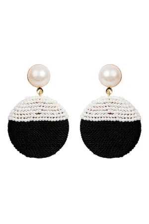 Elsie Round Earring - Black
