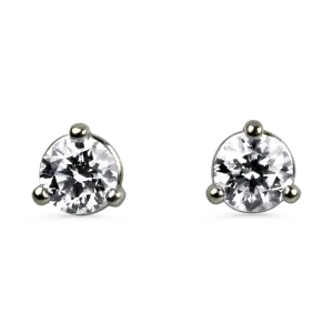 Estate 14K White Gold Diamond Stud Earrings