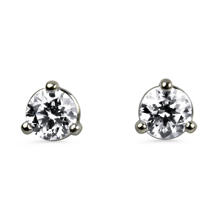 Estate 14K White Gold Diamond Stud Earrings