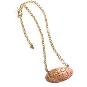 Floral Romance Pink & Gold Leaf Necklace