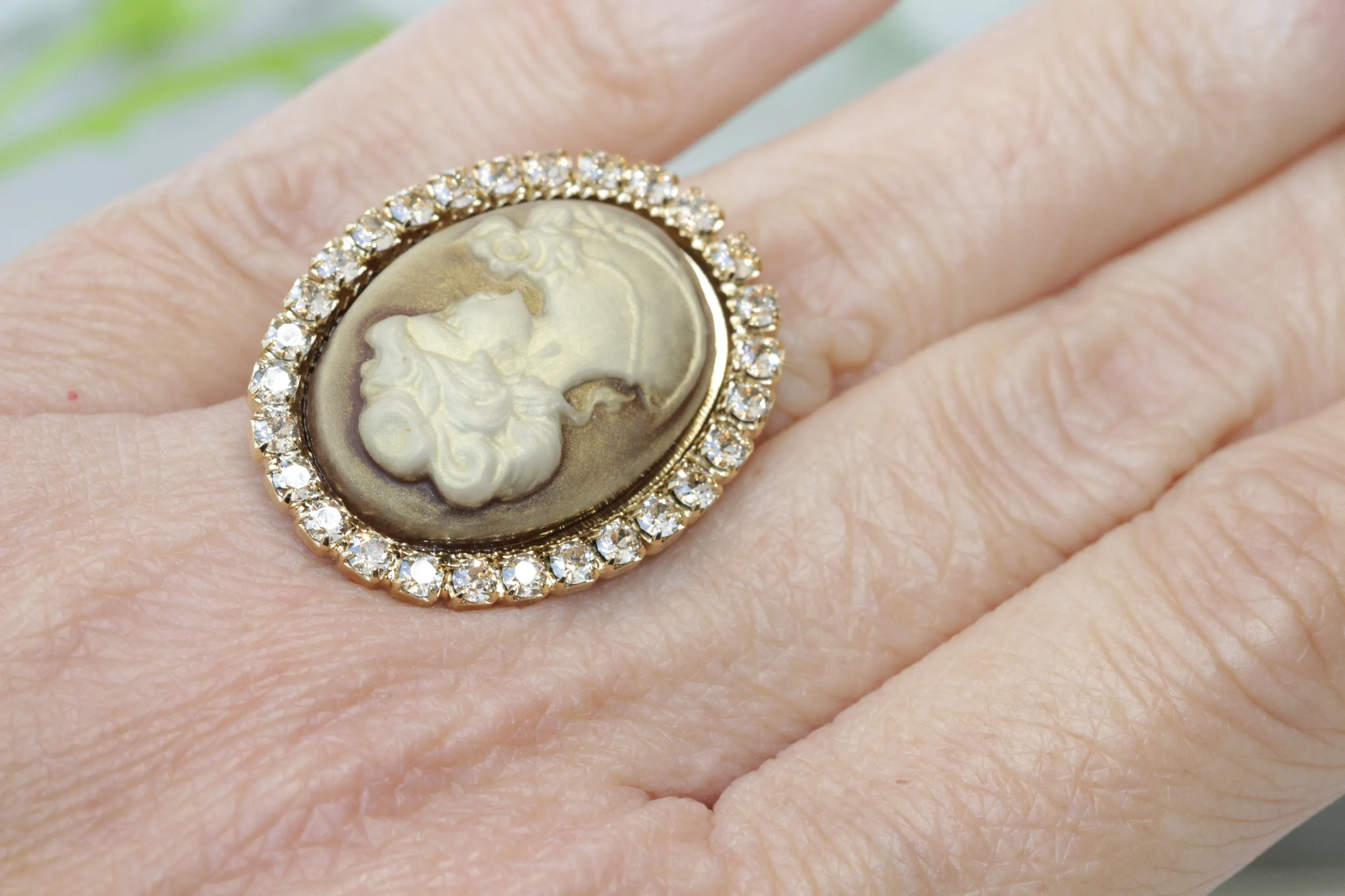 GOLD CAMEO EARRINGS
