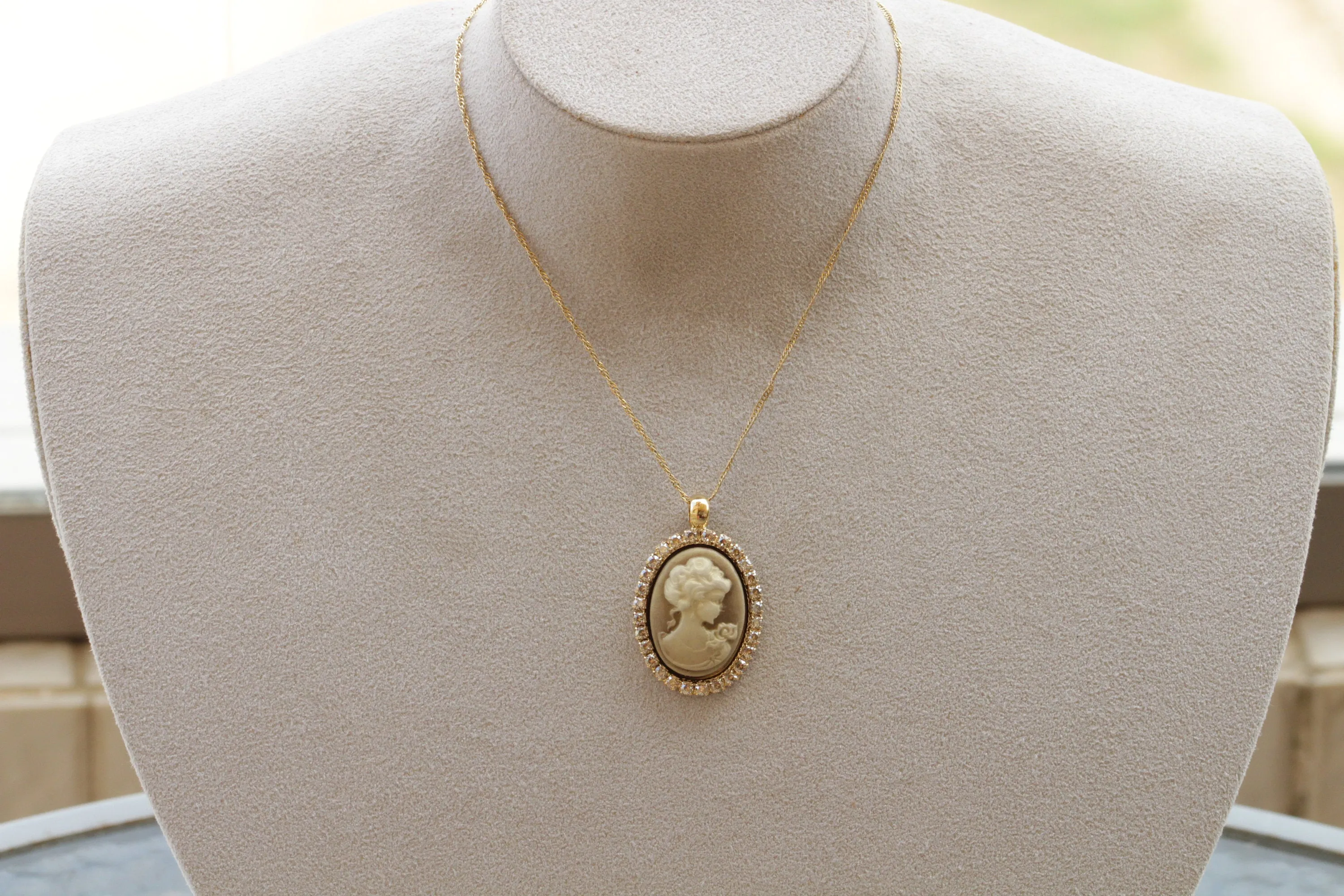 GOLD CAMEO EARRINGS