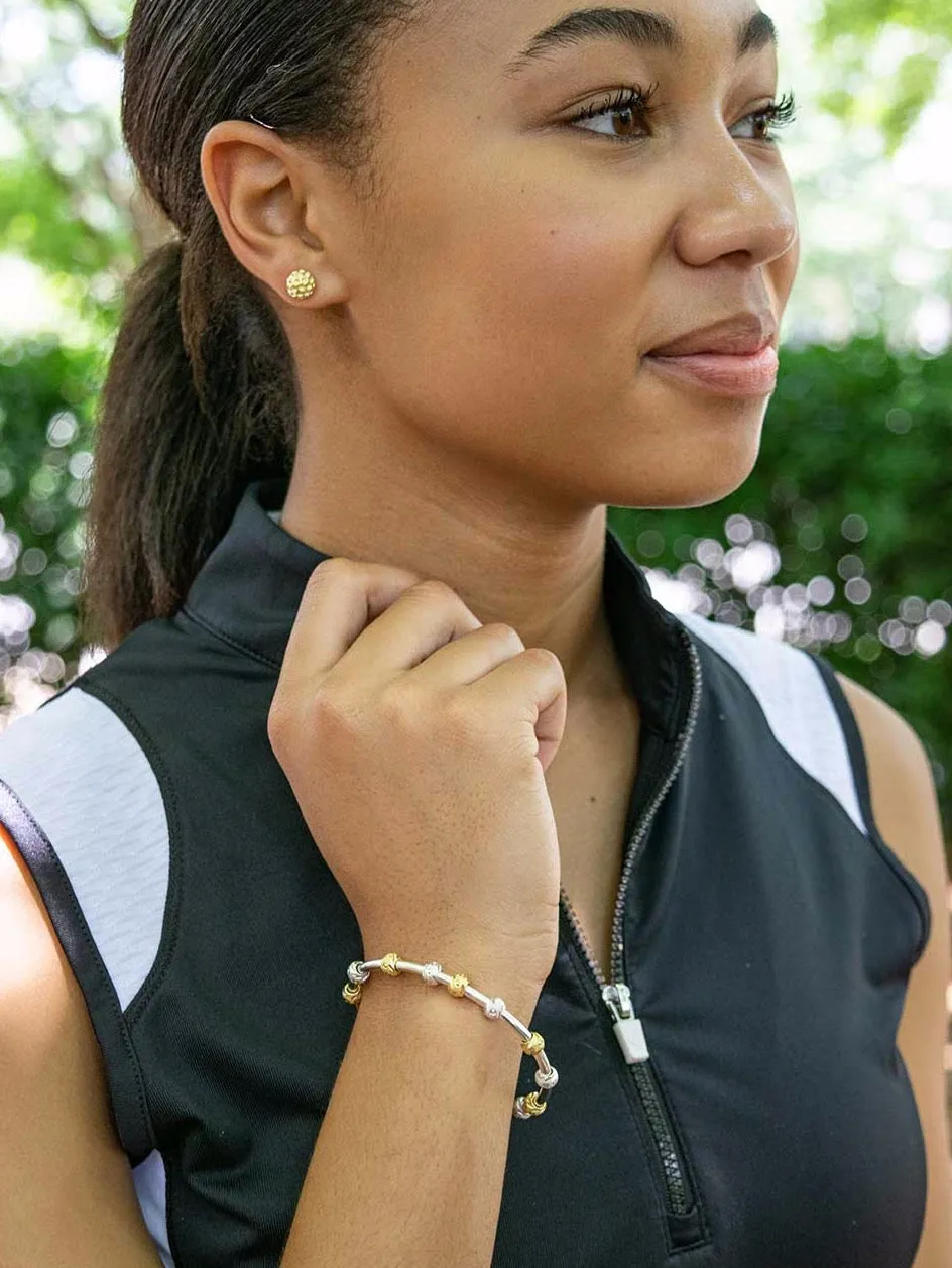 Golf Goddess Two-Tone Silver and Gold Stroke Counter Bracelet