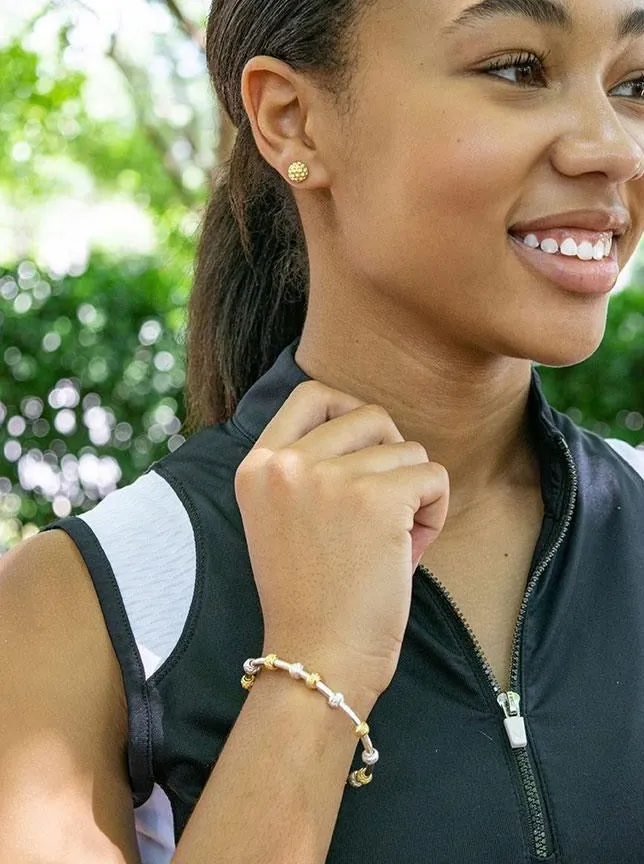 Golf Goddess Two-Tone Silver and Gold Stroke Counter Bracelet