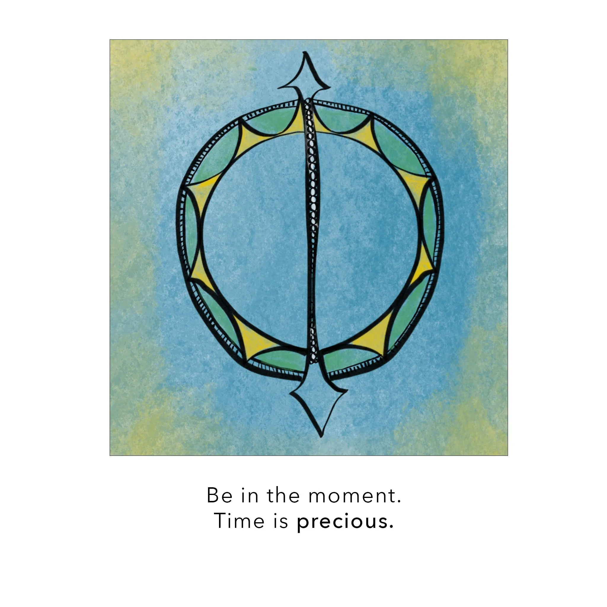 Green Enamel Sundial - Time is Precious