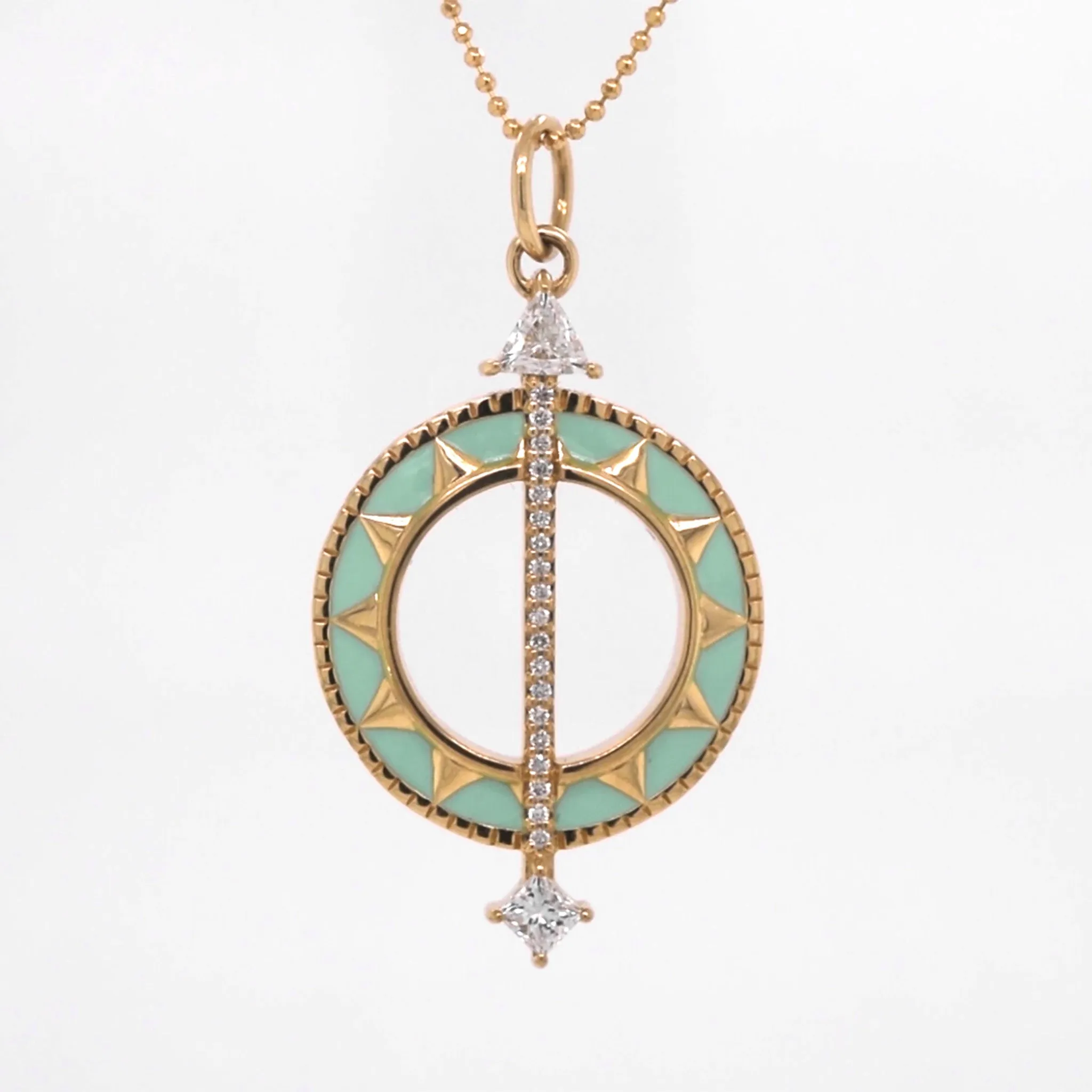 Green Enamel Sundial - Time is Precious