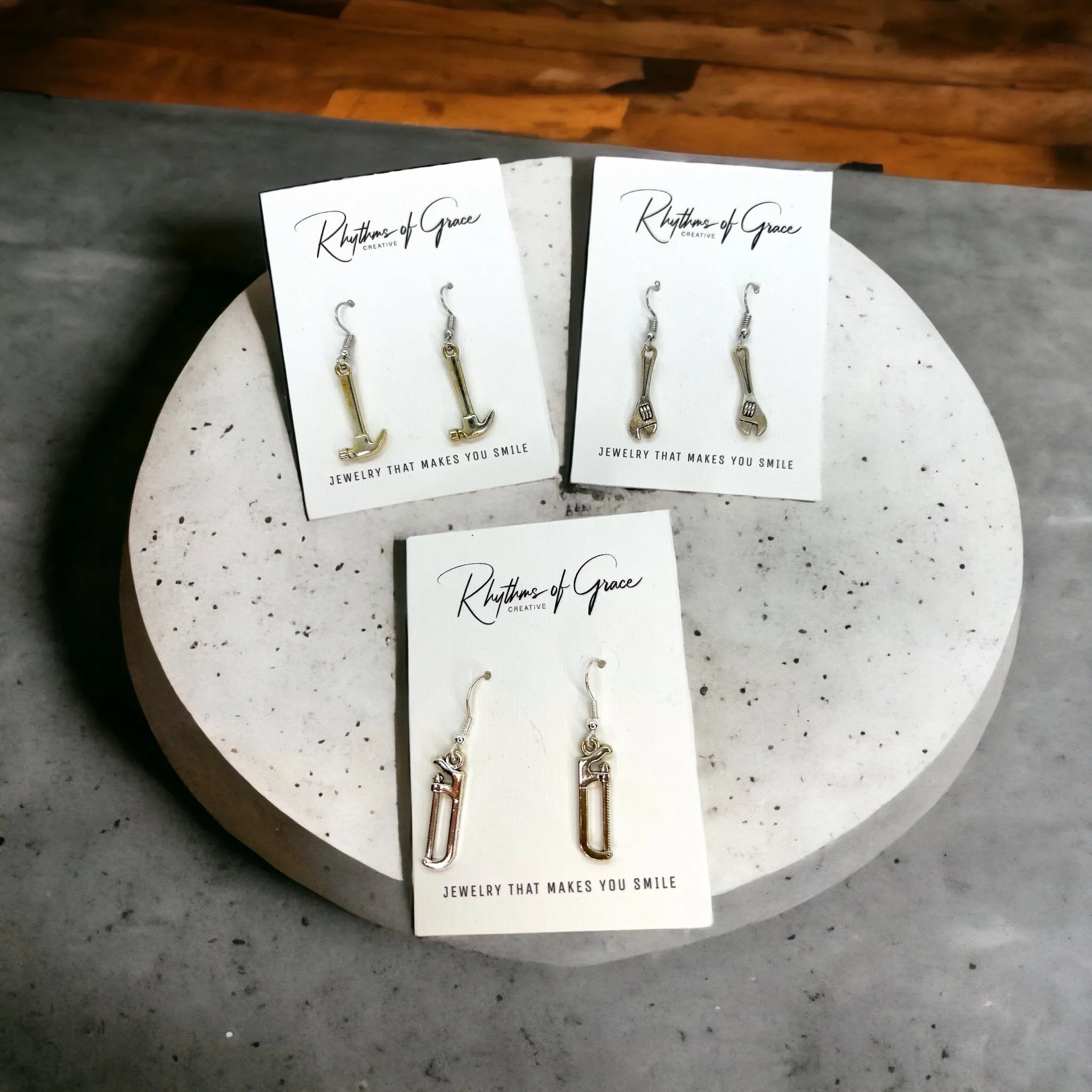Hand Tool Earrings - Handywoman, Tool Earrings, DIY Accessories, Mechanic Earrings, DIY Earrings