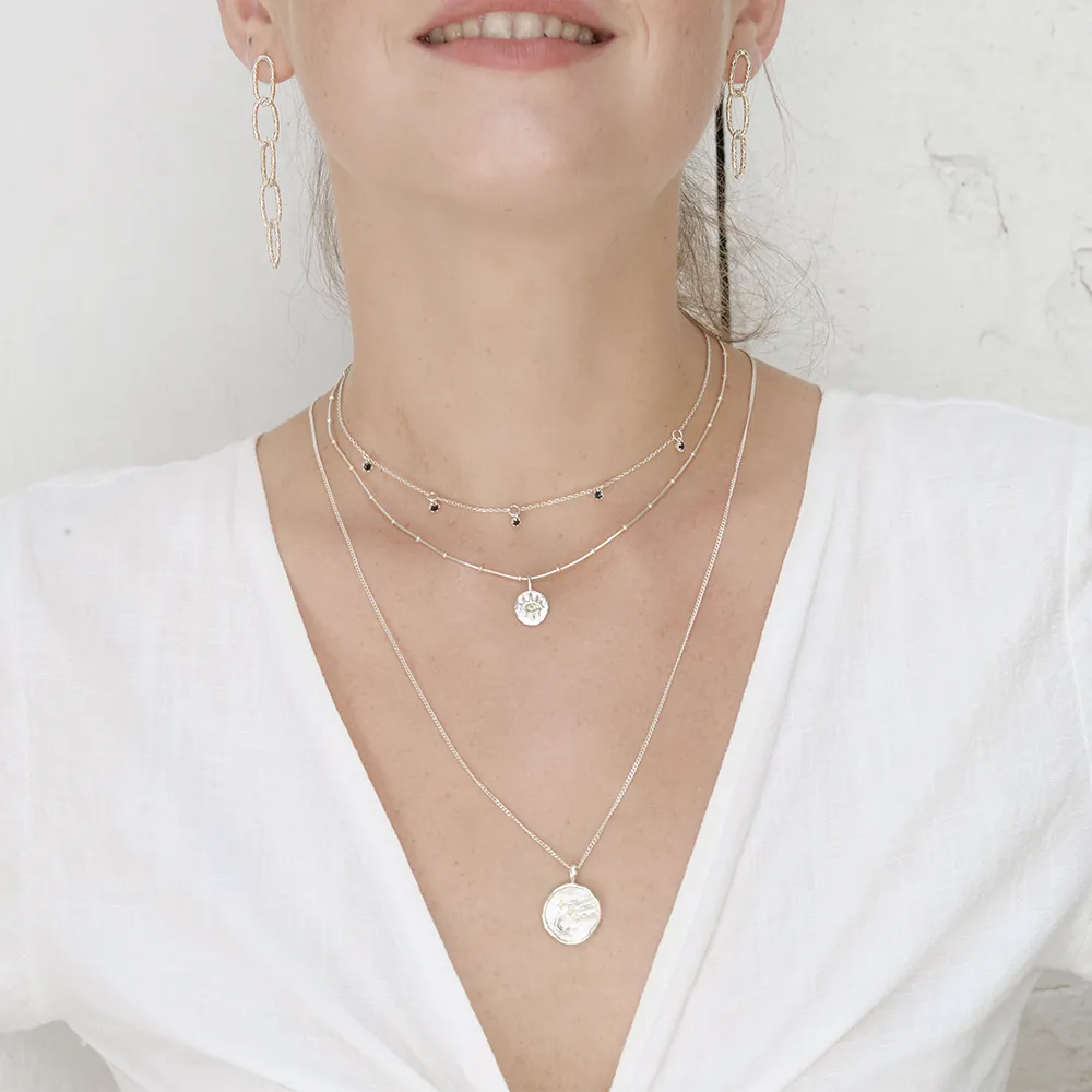 Herringbone asymmetric Earrings - Silver