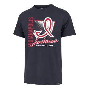 Indianapolis Indians '47 Adult Navy 50's Side Arm Franklin Tee