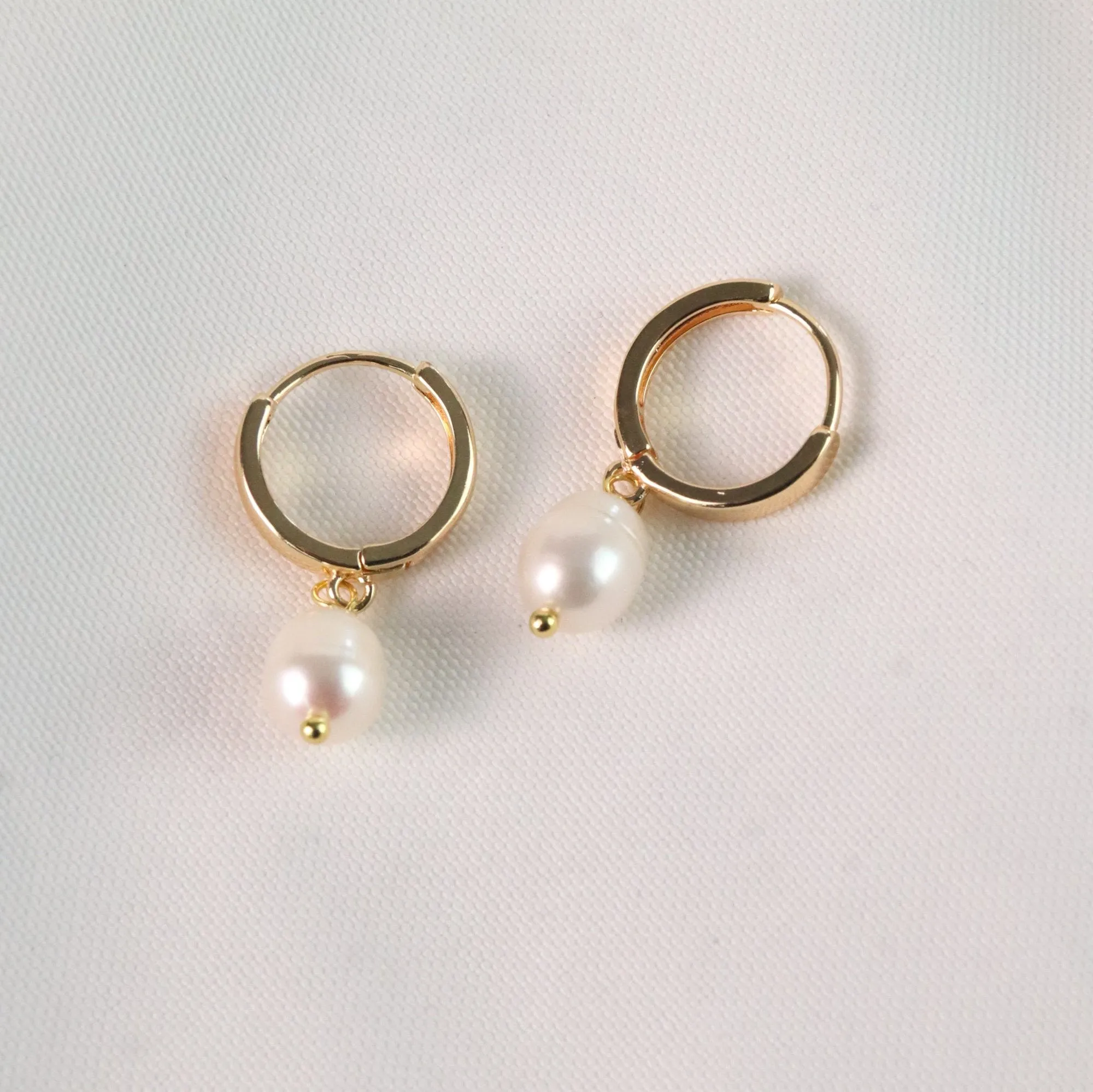 Ivory | Pearl Hoop Earrings