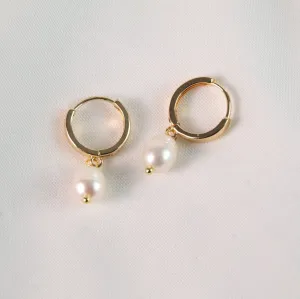 Ivory | Pearl Hoop Earrings