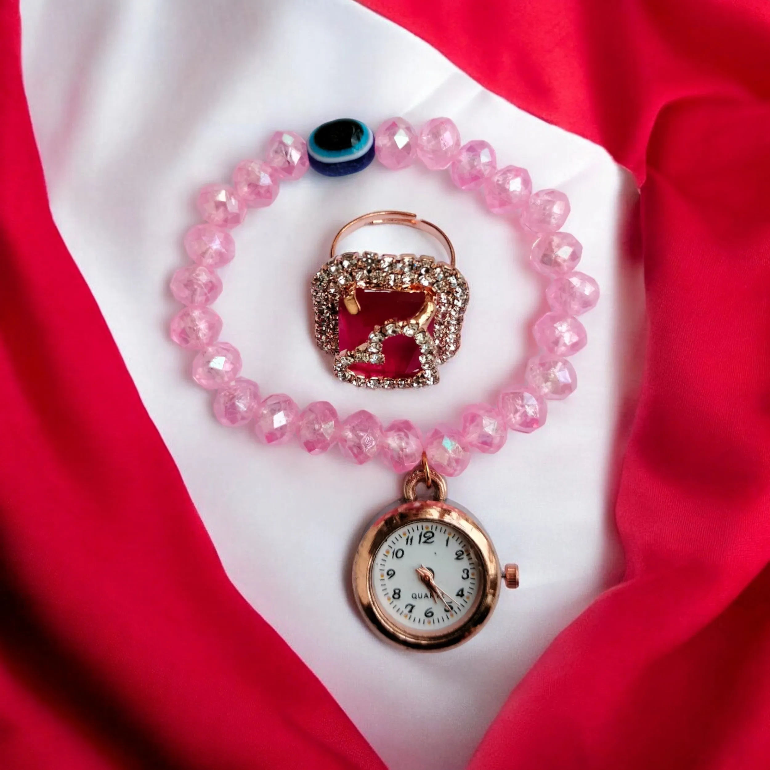 Jewelestia Rangini Watch Bracelet With Ring
