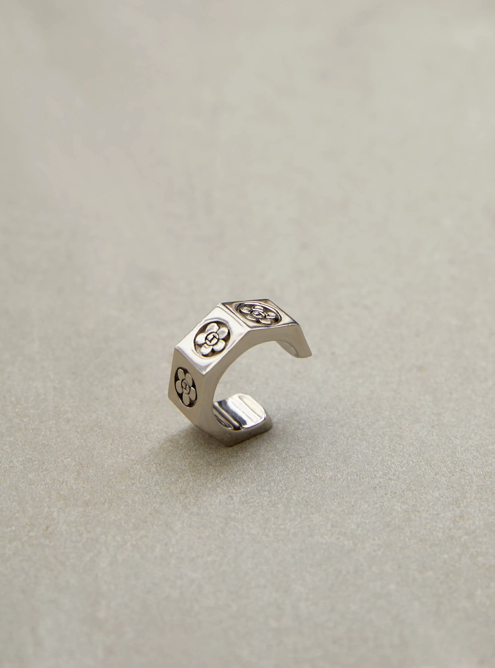 Karan Tacker Wearing Poppi Bolt Ring - Silver