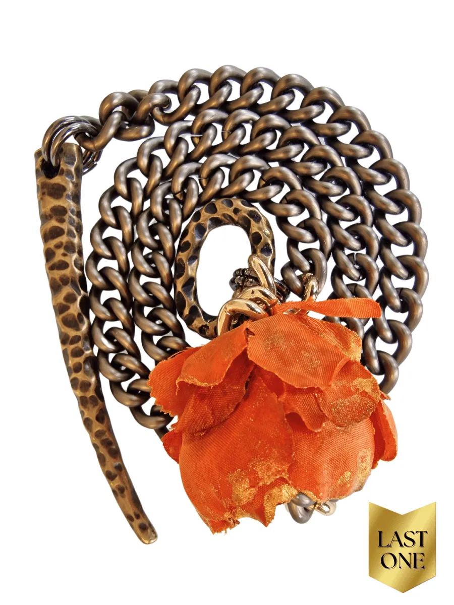 LAST ONE! FLORAL TIE KNOT Necklace - Vintage & Bronze