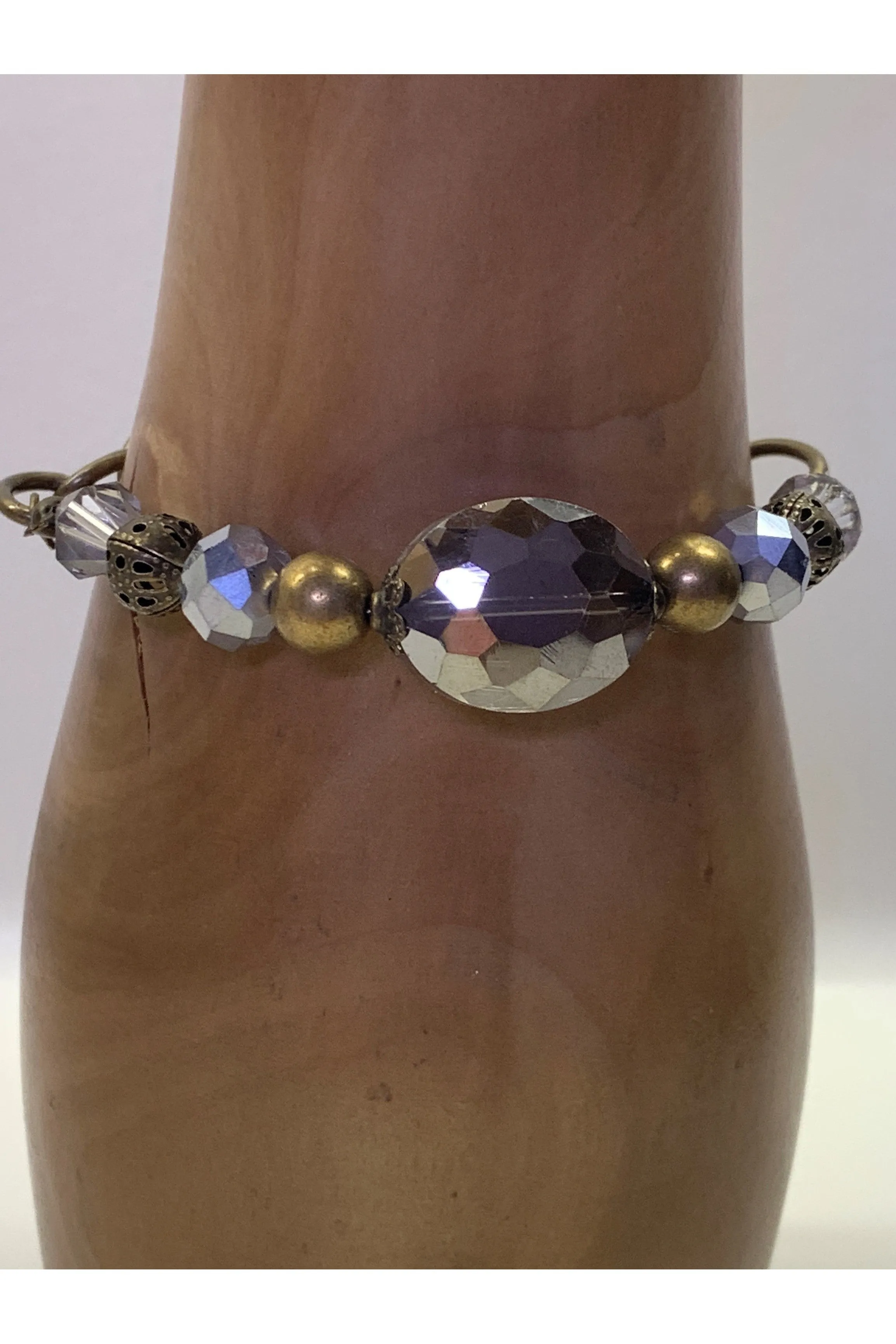 Lost And Found Gold Chain Bracelet With Crystal