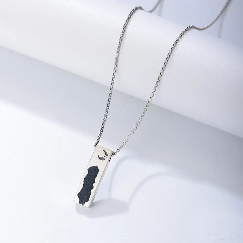 Lover Couple Vintage Pendant Sterling Silver Collarbone Necklace for Women
