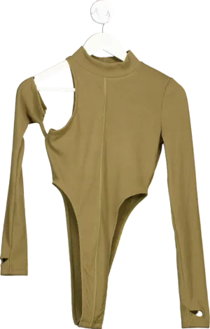 Mars The Label Khaki Asymmetric Bodysuit UK 8