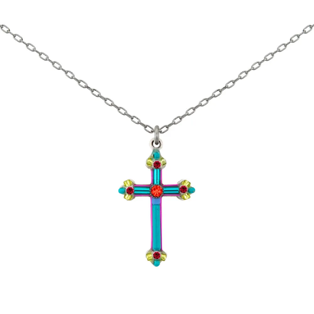 Medium Cross Necklace - Multi Color