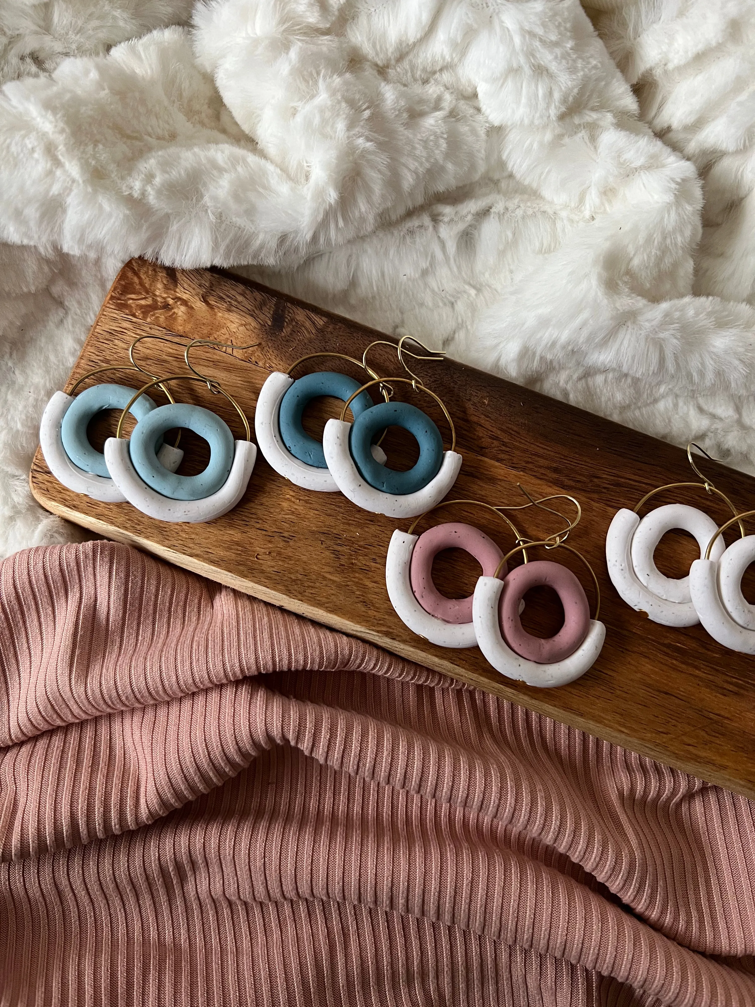 Monica Sandstone Hoop Earrings
