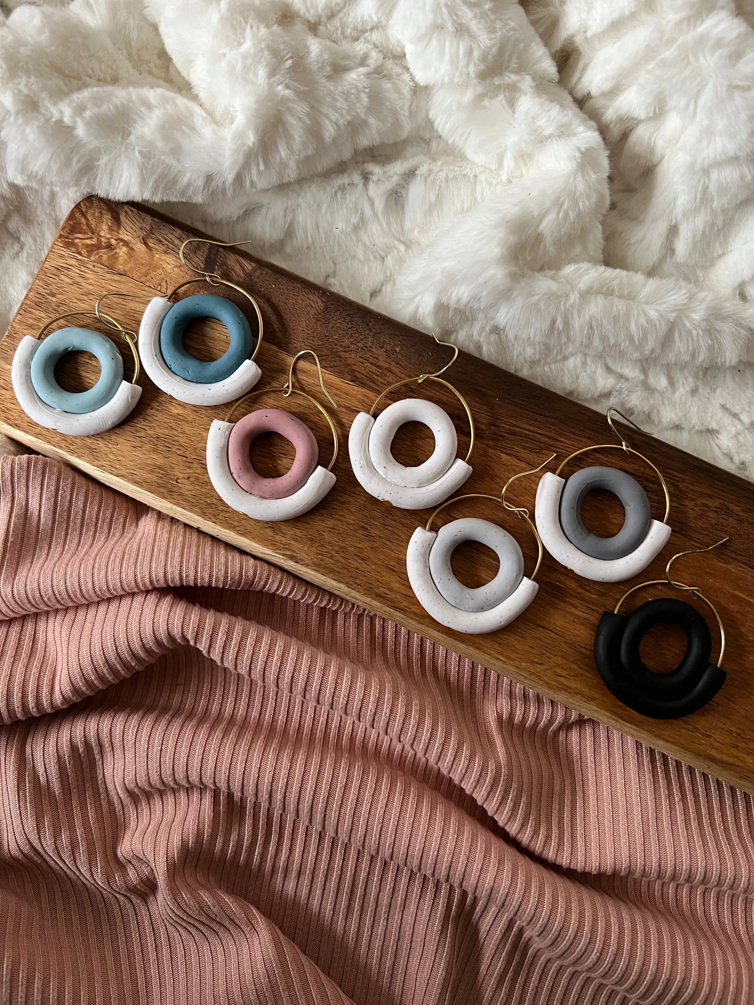 Monica Sandstone Hoop Earrings