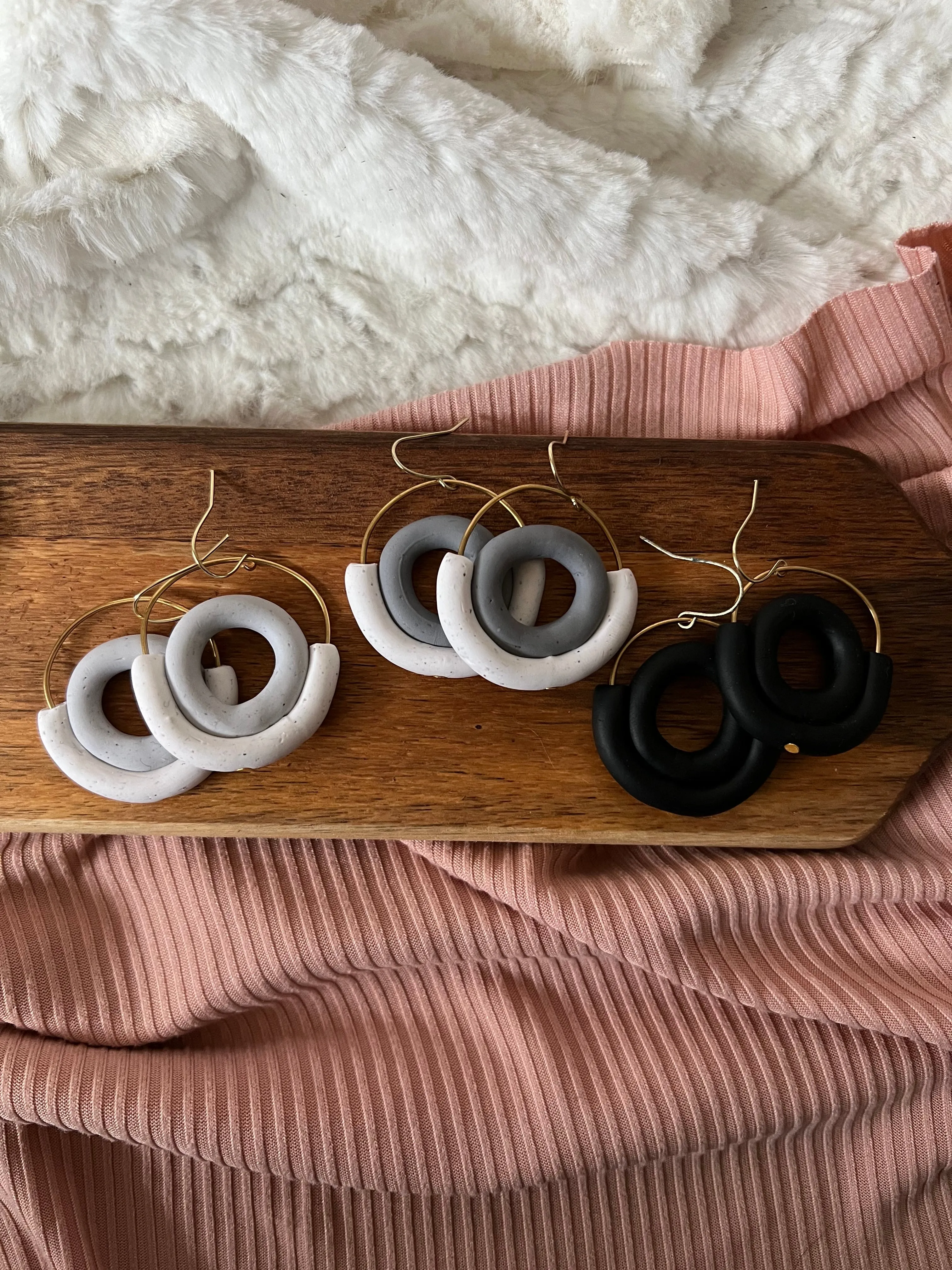 Monica Sandstone Hoop Earrings