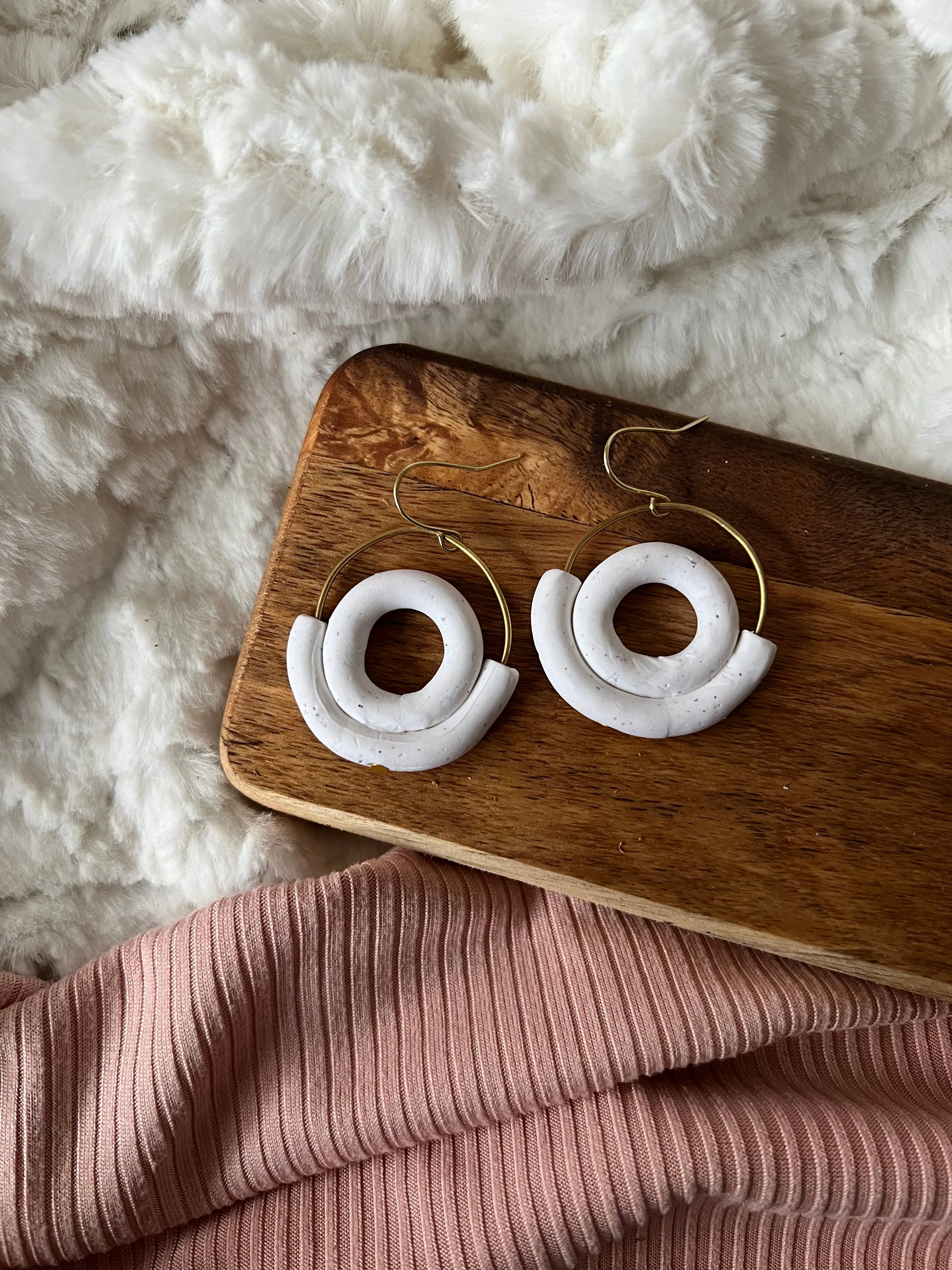 Monica Sandstone Hoop Earrings