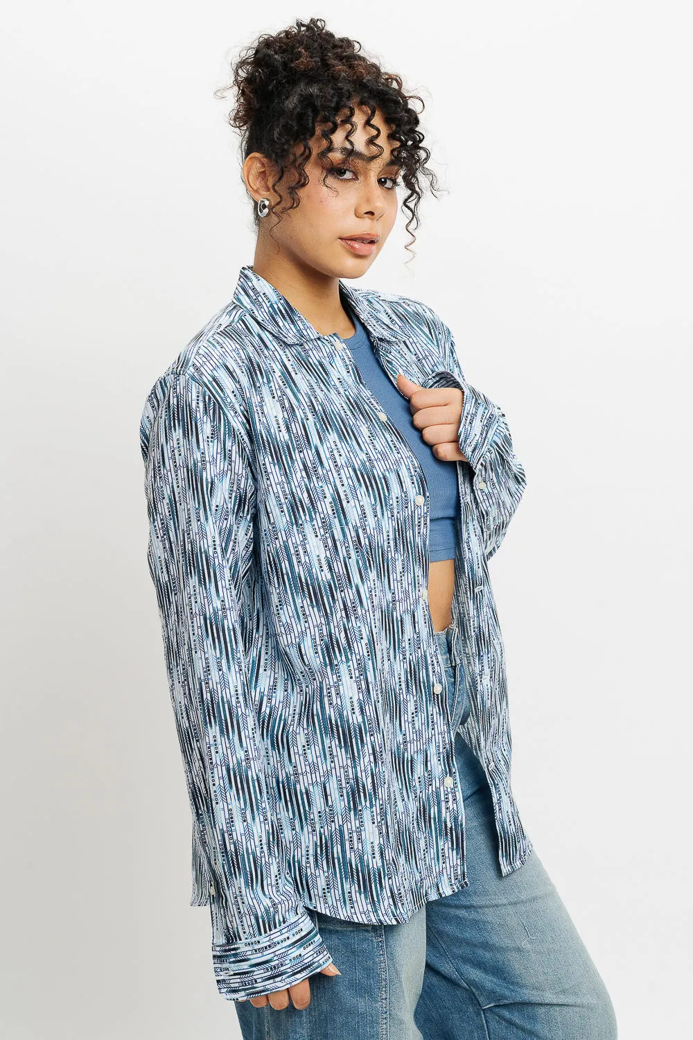 Muted Stripes Full Sleeves Women's Shirt