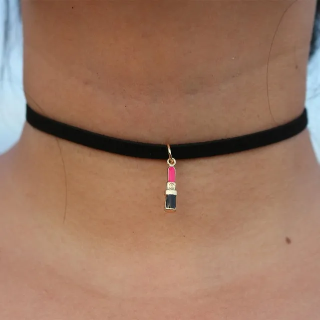 New Leather Velvet Short Gothic Heart Star Moon Flag Triangle Necklace Tattoo Collares For Women Jewelry Cheap Clavicle Choker