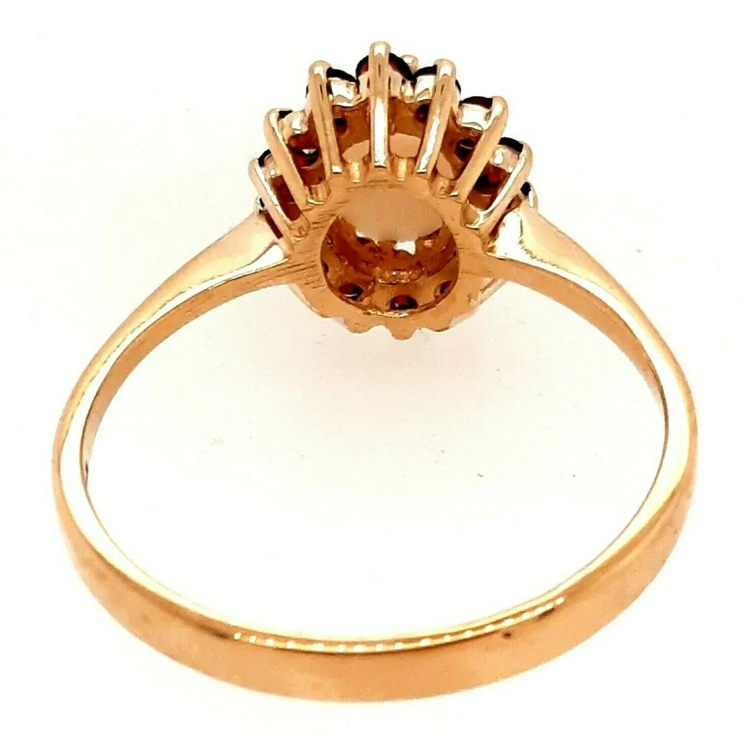 Opal & Garnet 9ct Yellow Gold Ring Hallmarked Sheffield 1994 Fine Jewellery