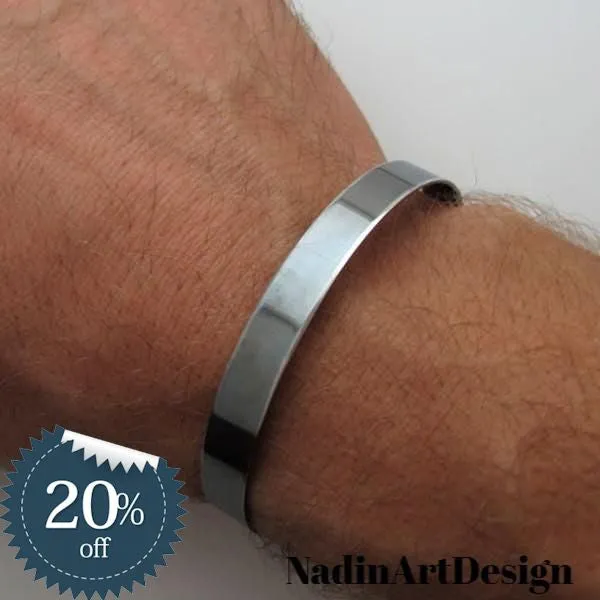 Oxidized Black Bangle Bracelet for men