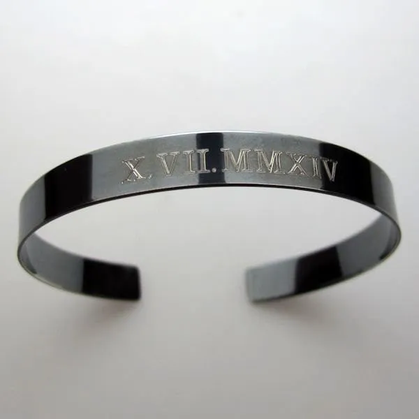 Oxidized Black Bangle Bracelet for men