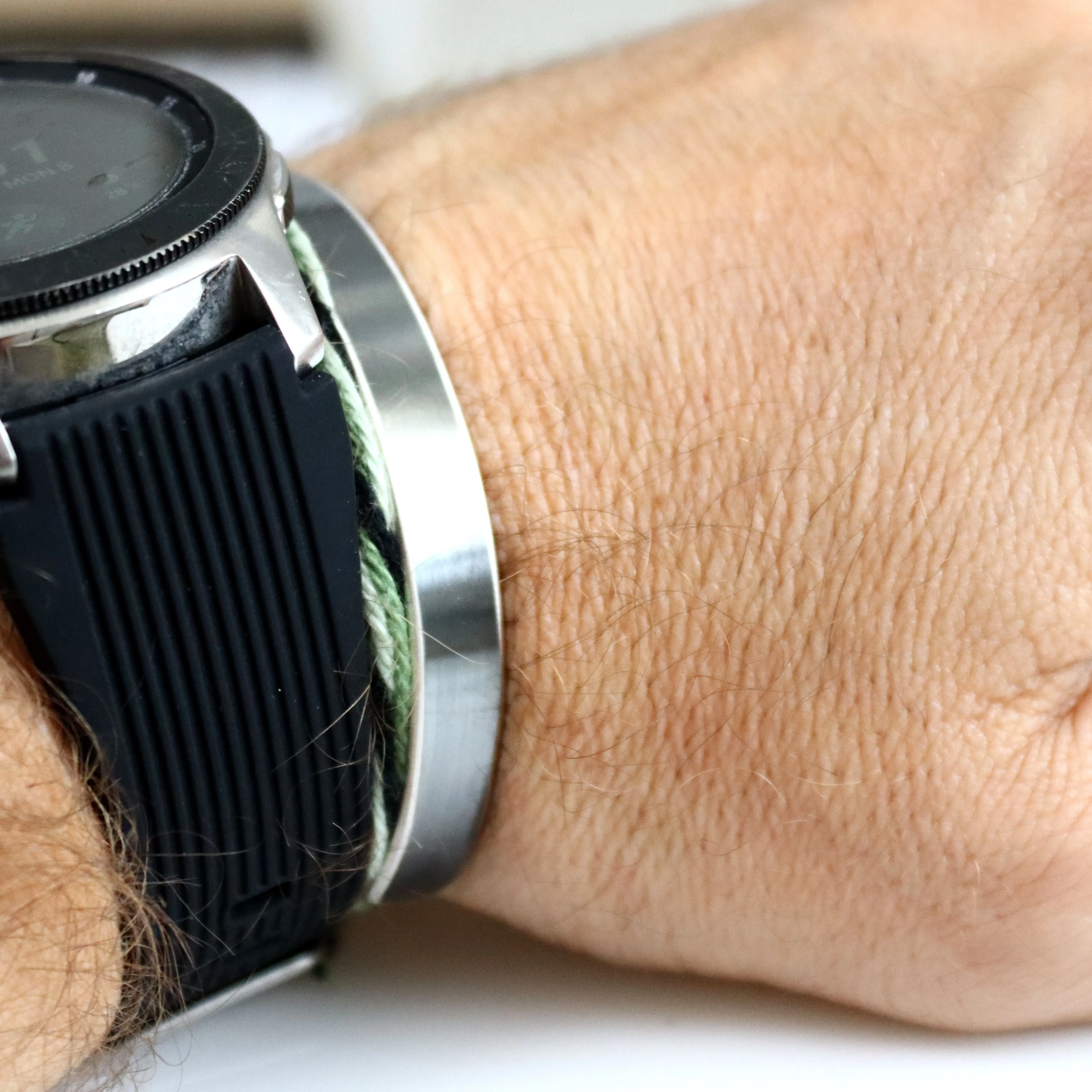Oxidized Black Bangle Bracelet for men