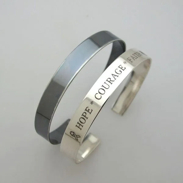 Oxidized Black Bangle Bracelet for men