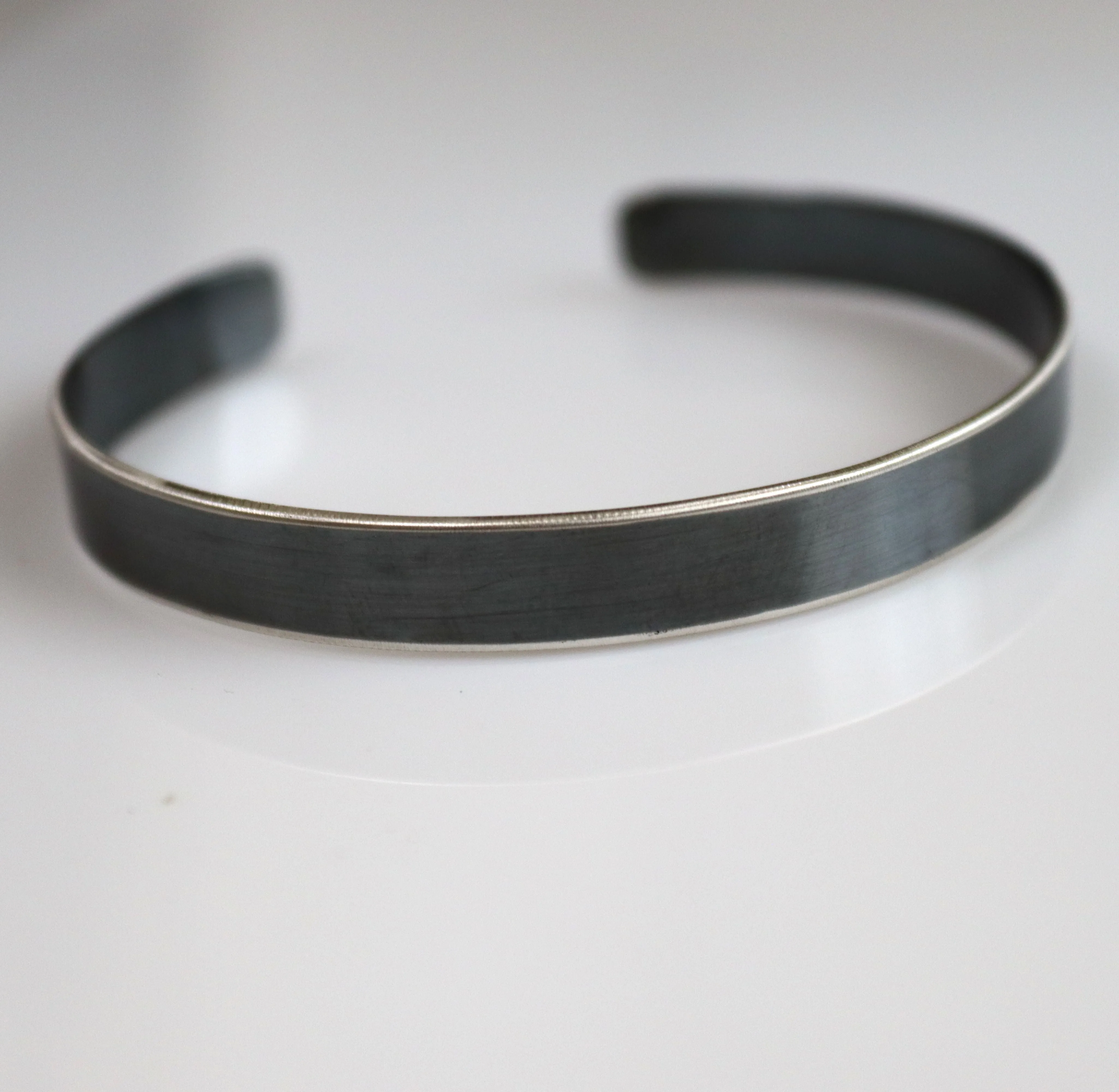 Oxidized Black Bangle Bracelet for men