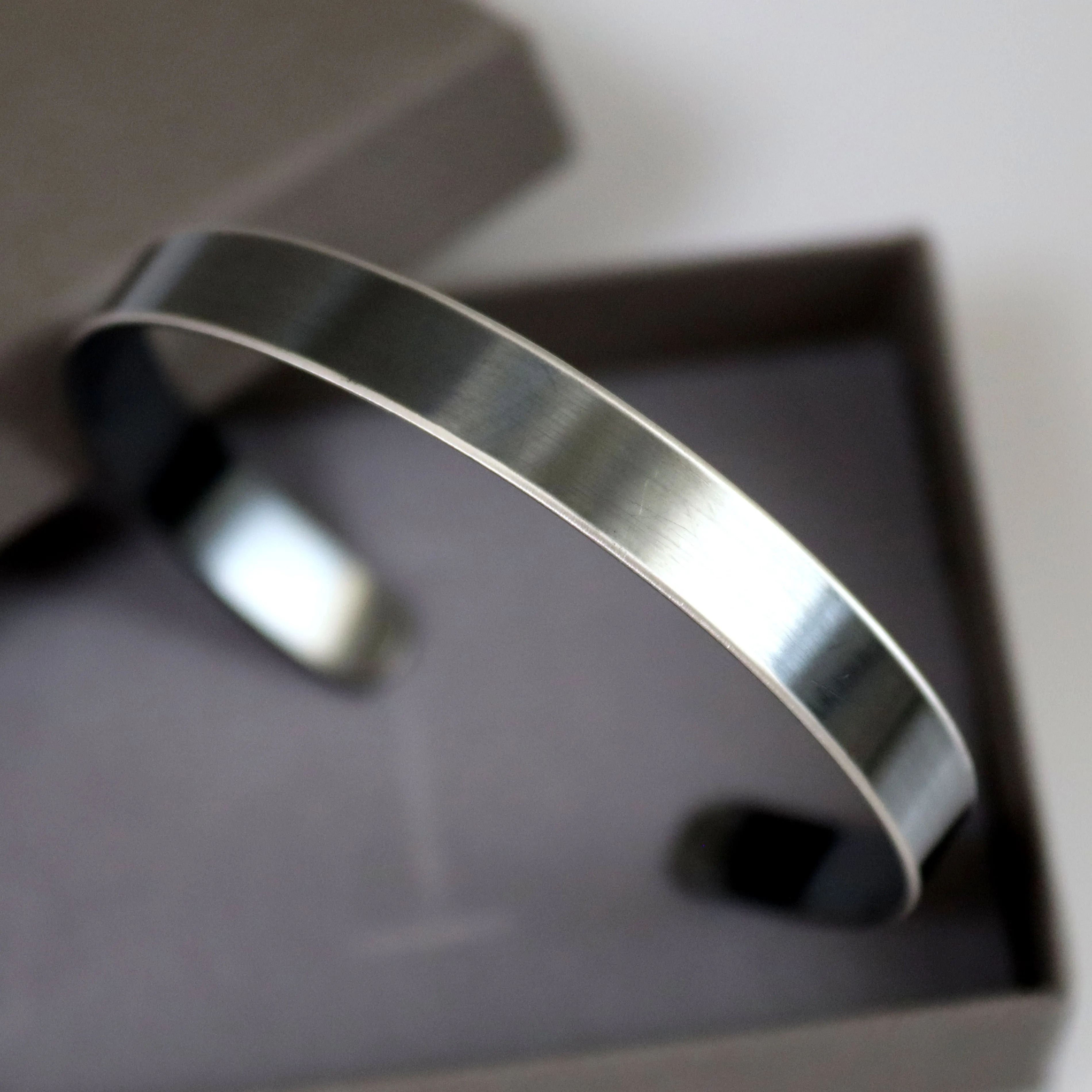 Oxidized Black Bangle Bracelet for men