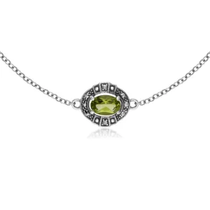 Peridot & Markasit Armband in Sterling Silber