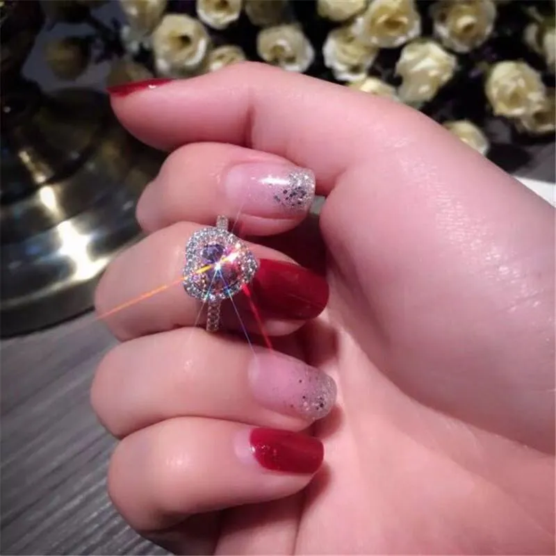 Pink CZ  Heart Ring size 6 925 Sterling Silver