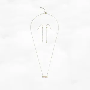 Radiance Floating Necklace and Earrings Set (Champagne)