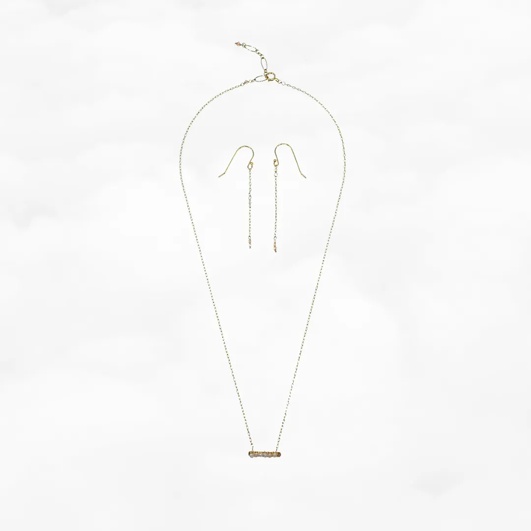 Radiance Floating Necklace and Earrings Set (Champagne)