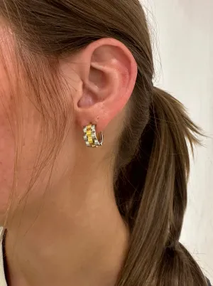 Rolly Two Tone Mini Hoops
