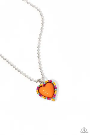 Romantic Ragtime - Orange Necklace - Paparazzi Accessories