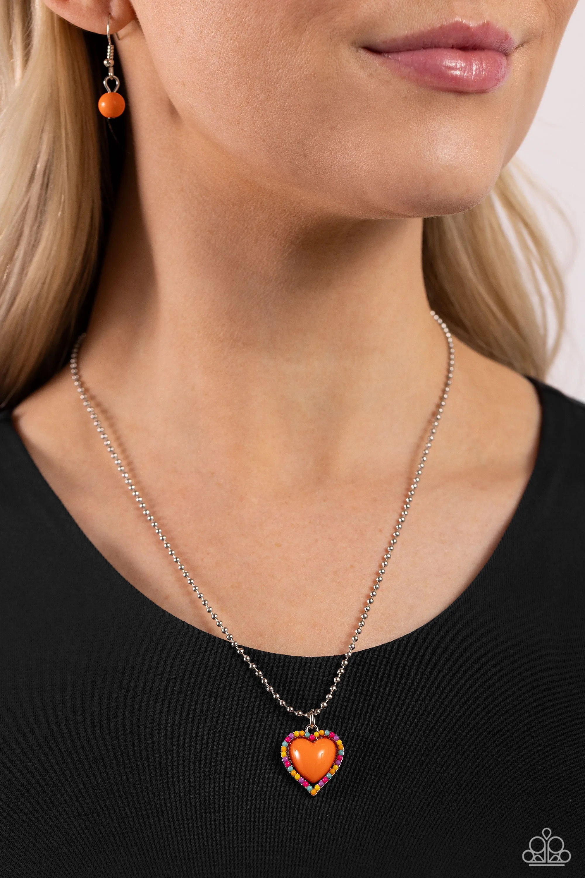 Romantic Ragtime - Orange Necklace - Paparazzi Accessories