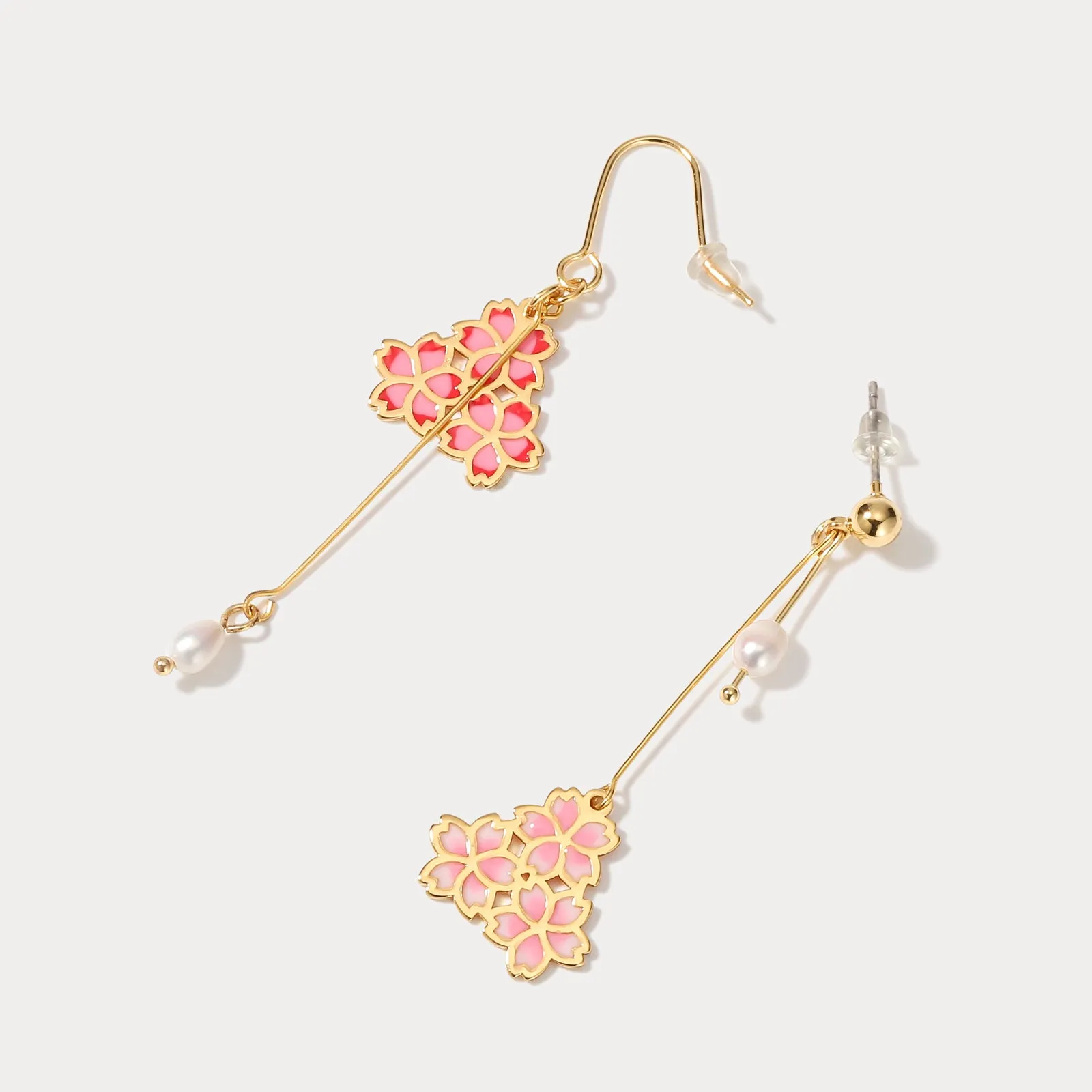 Sakura Asymmetric Earrings