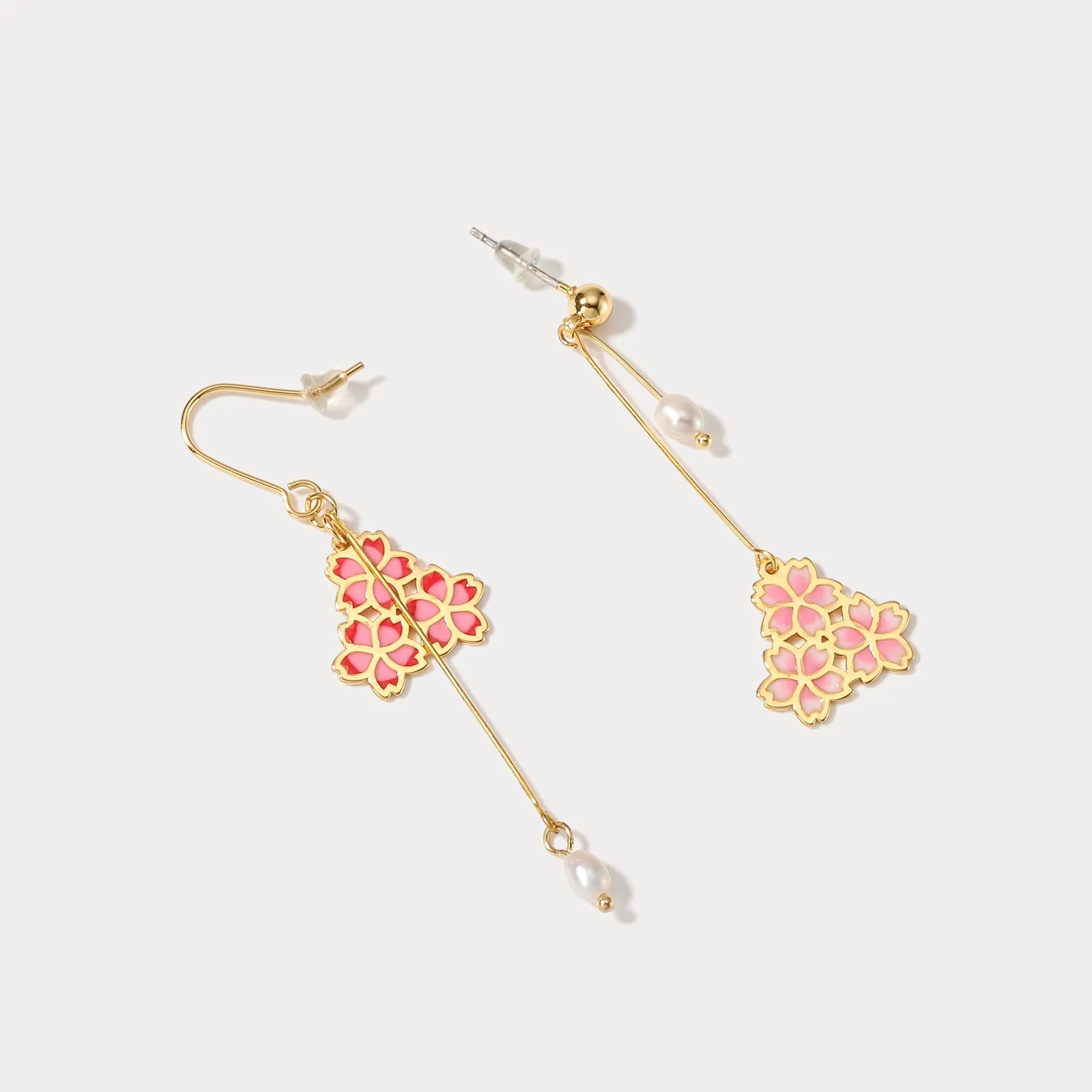 Sakura Asymmetric Earrings