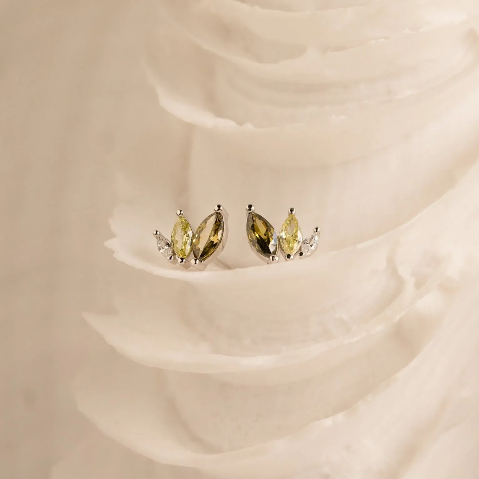 Seagrass Peridot Marquise Studs
