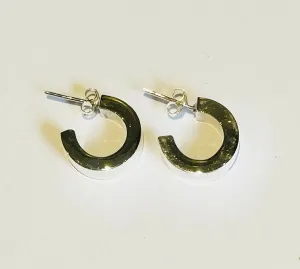 Silver Semi-circle Stud Earrings (PG76)