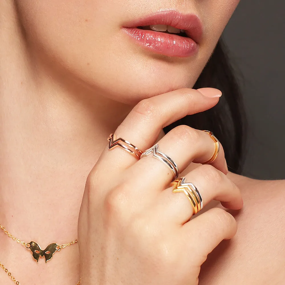 Silver V Ring