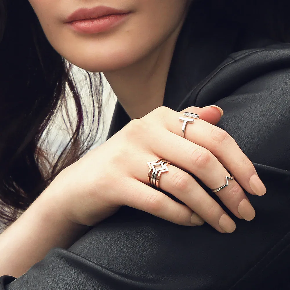 Silver V Ring
